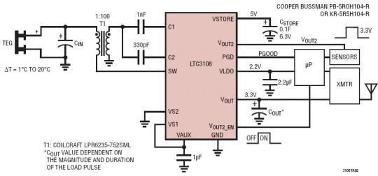 mϟoh(yun)̂(yng)õ 2.2V / 3.3V / 3.3V Ԫ (Peltier)  (TEG) ռ