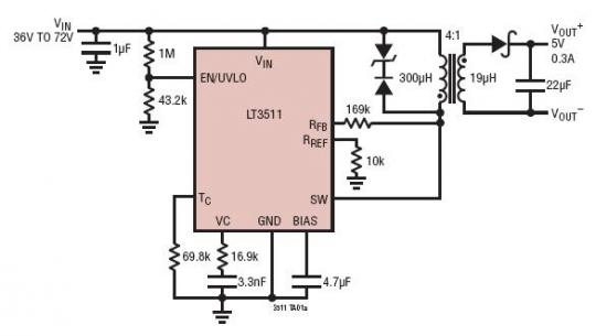 36V~72V ݔ 5V/0.3A ݔ No Opto xͷʽD(zhun)Q
