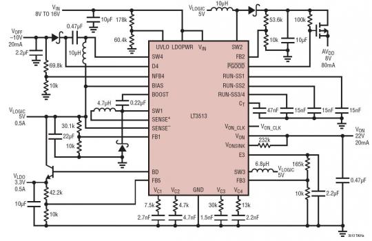  TFT-LCD  5V ݔ(wn)5V / 0.5A22V/20mA-10V/20mA3.3V/0.5A8V/80mA